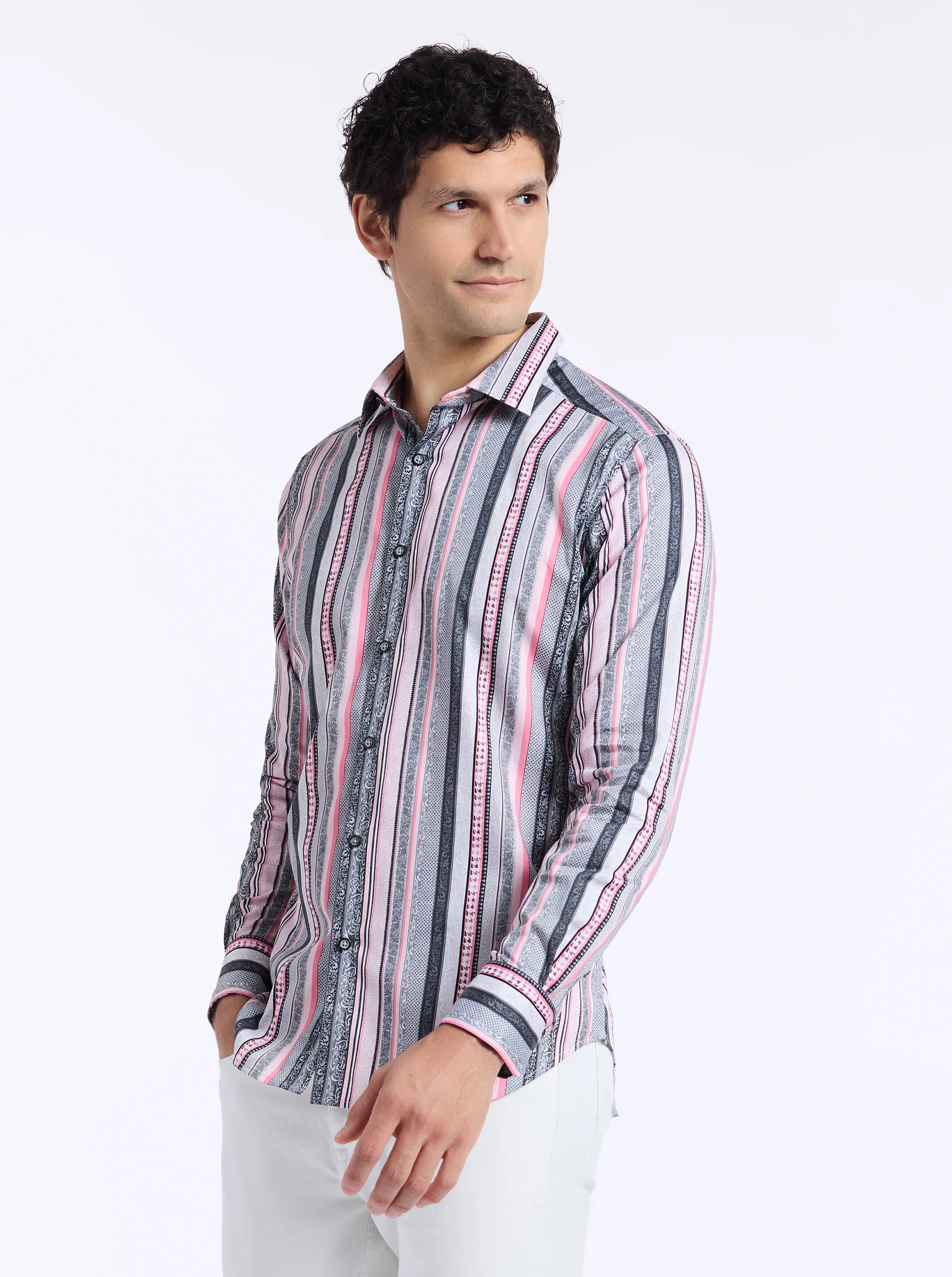 BRAMSHAW LONG SLEEVE BUTTON DOWN SHIRT - Image 6