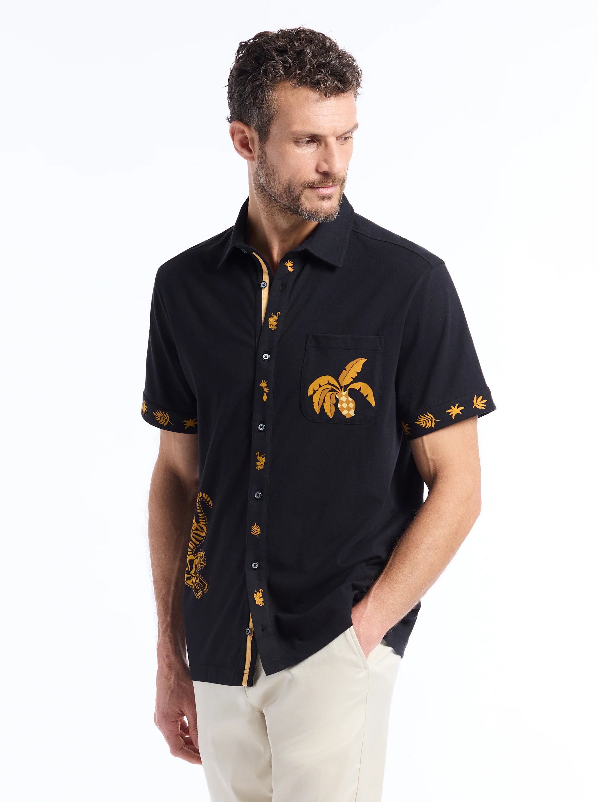 GOLDEN JUNGLE SHORT SLEEVE BUTTON DOWN SHIRT - Image 7