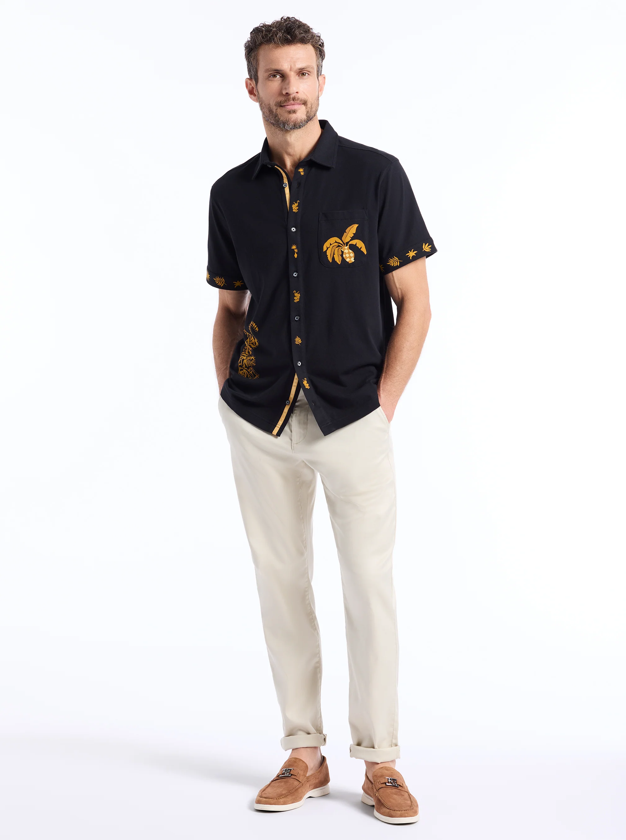 GOLDEN JUNGLE SHORT SLEEVE BUTTON DOWN SHIRT - Image 8
