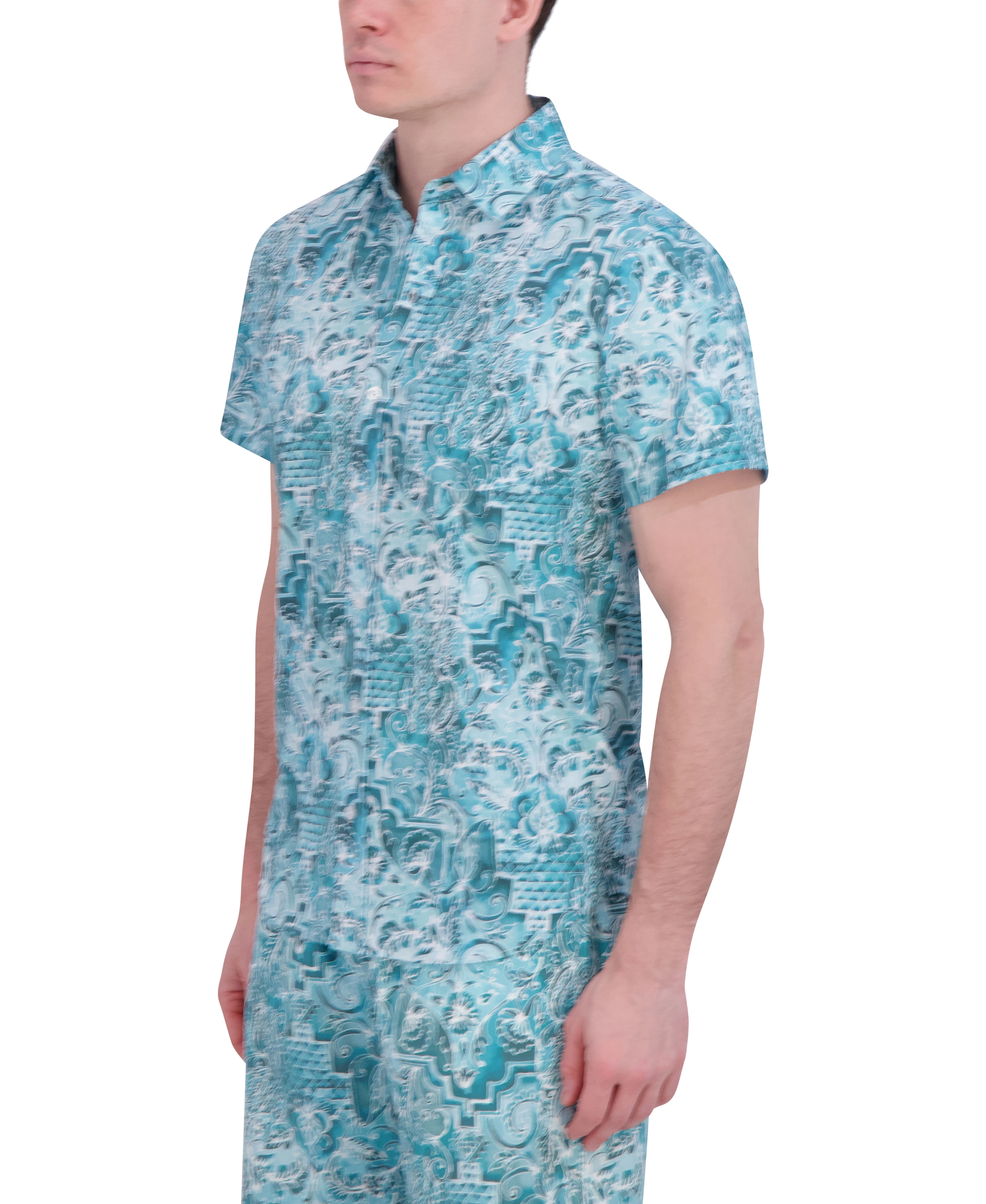 SHORT SLEEVE BUTTON DOWN SHIRT - Image 4